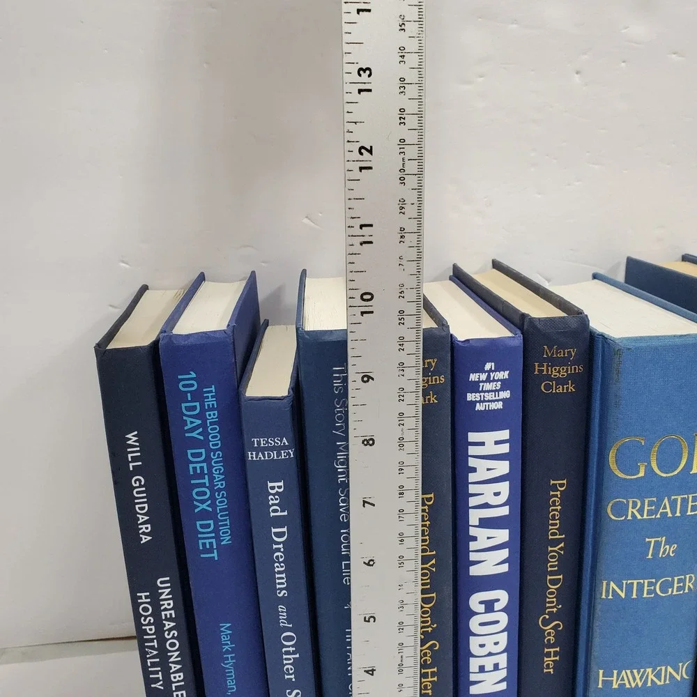 Interior Styling Shelf Filler Decoration Book Set Blue Hardcover Lot of 12